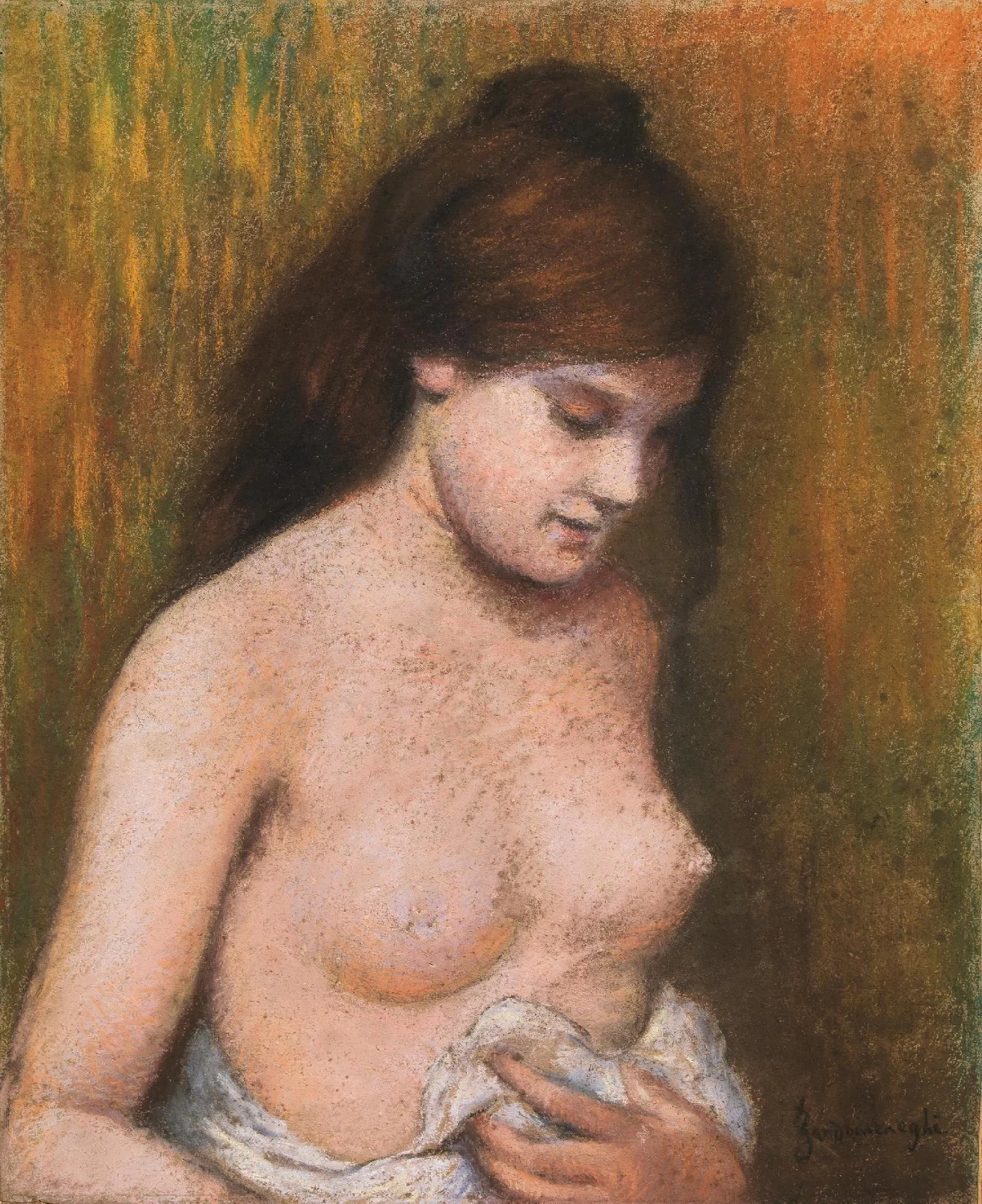 Busto di giovane donna nuda